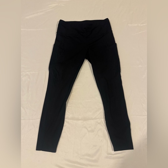Lululemon Black High-Rise Leggings Size 10 Logo Athleisure Yoga Pants - Picture 2 of 6